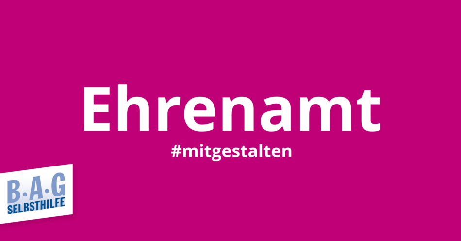 Sharepic zur Kampagne zum Thema Ehrenamt. Auf einem farbigen Hintergrund ist groß das Wort "Ehrenamt" zu lesen und klein darunter das Wort "mitgestalten".