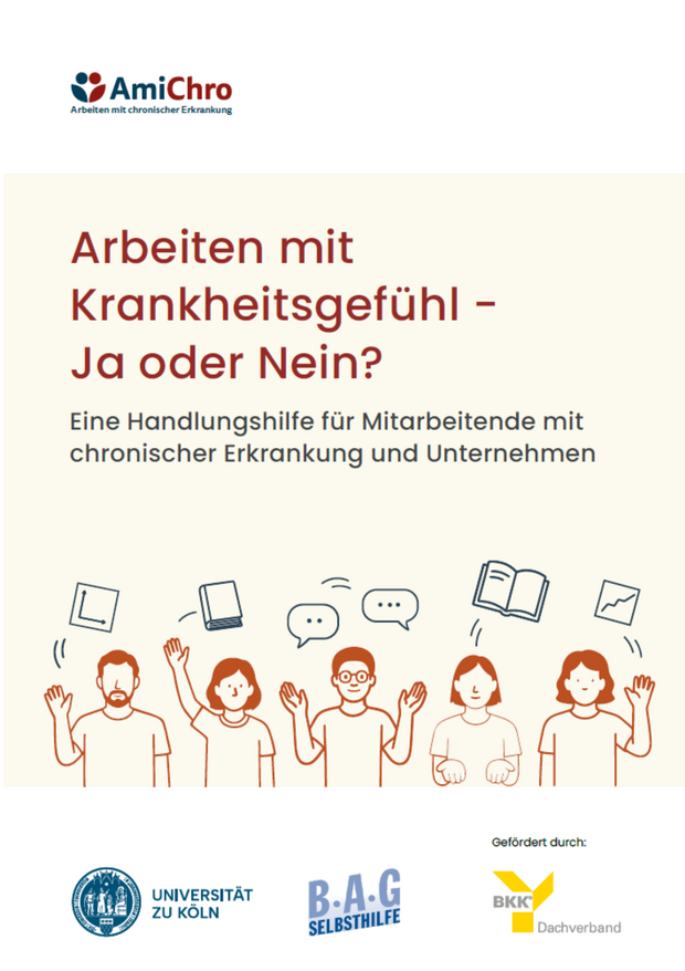 Cover der Handlungshilfe "Arbeiten mit Krankheitsgefühl - Ja oder Nein?"